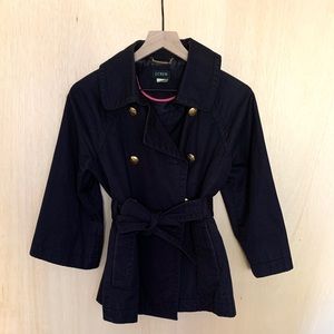 J. Crew Navy Trench Coat Size 4